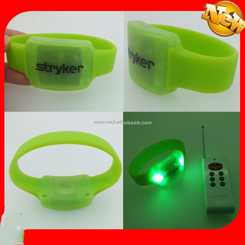 cheapest remote control led wristband,sound actived light up wristband,