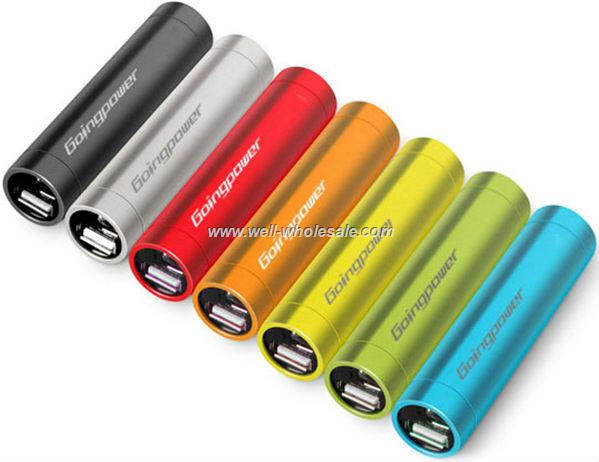 Mobile phone emergency charger, metal tube mobile power bank, mobile power portable charger 2600mAh