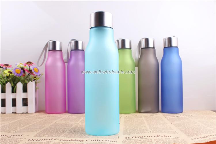Portable Sports Frosted Plastic Water Bottle