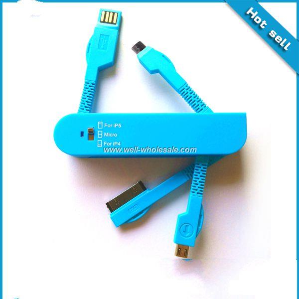 2015 usb cable fashion Swiss armi knife design Universal 3-in-1 USB Data Cable