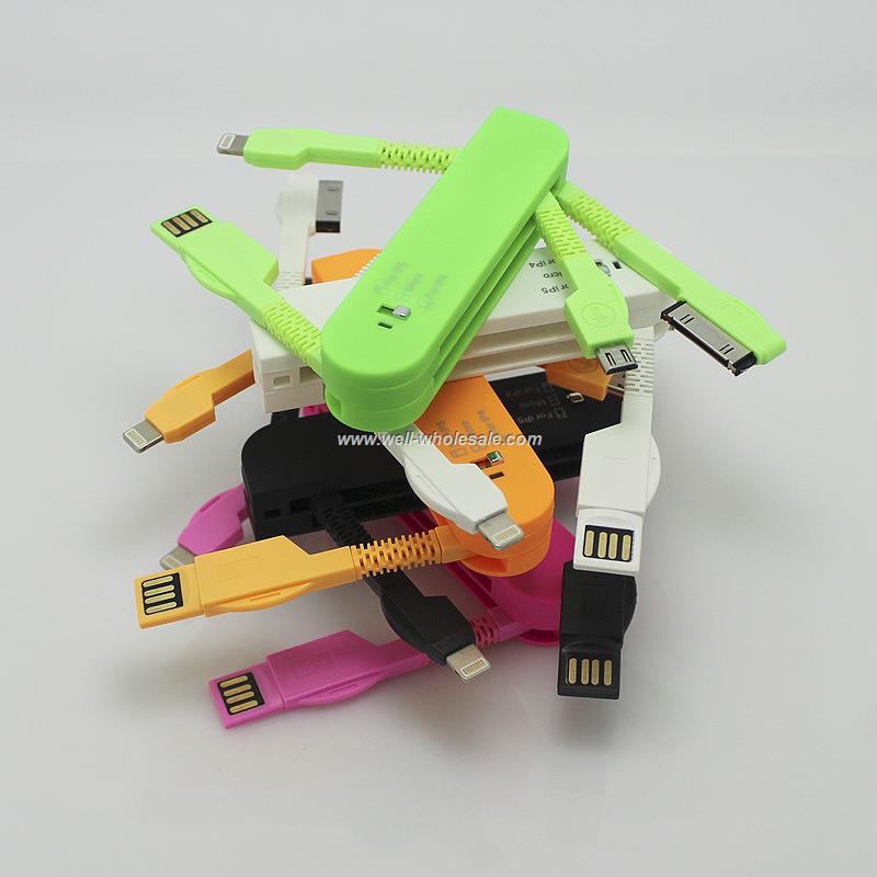 Swiss Knife 3 In 1 USB Data Sync Charger Adapter Cable For iPhone 5S Samsung S4
