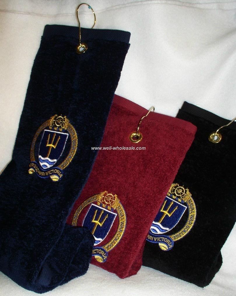 Cotton Custom Logo Embroidered GYM Towel Golf Towel