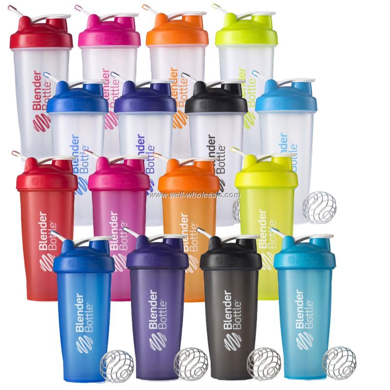 Wholesale,16oz/400ml plastic protein shaker bottle with blender ball and handle ODM