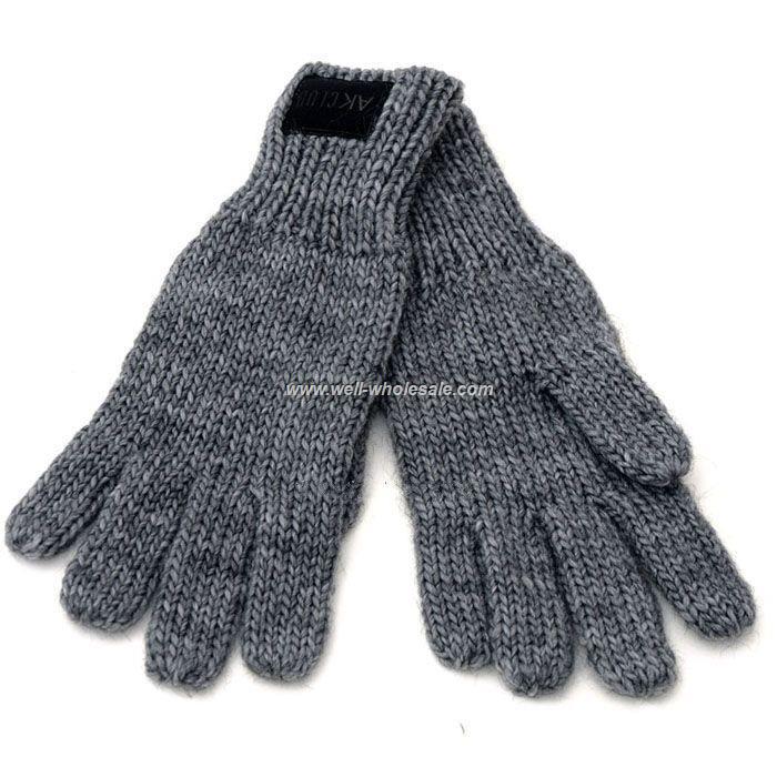 Grey men's classic warm glvoes