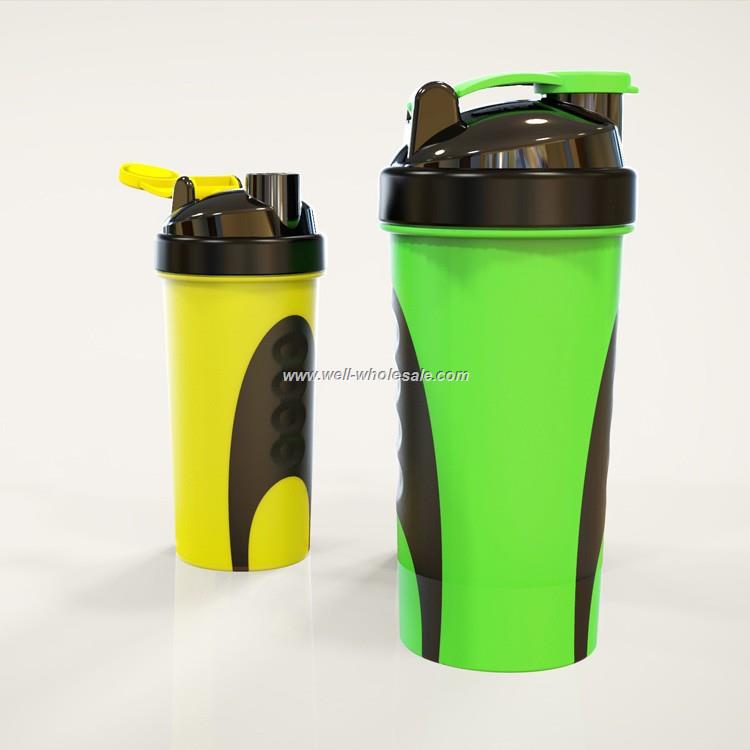 shaker cup with blender ball, 600ml plastic joyshaker sports water bottle