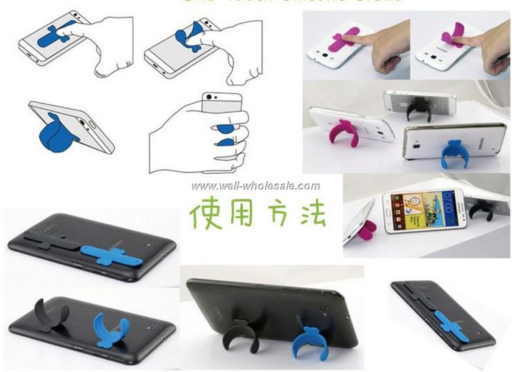 Newest design universal cheap silicon one touch mobile phone stand phone holder