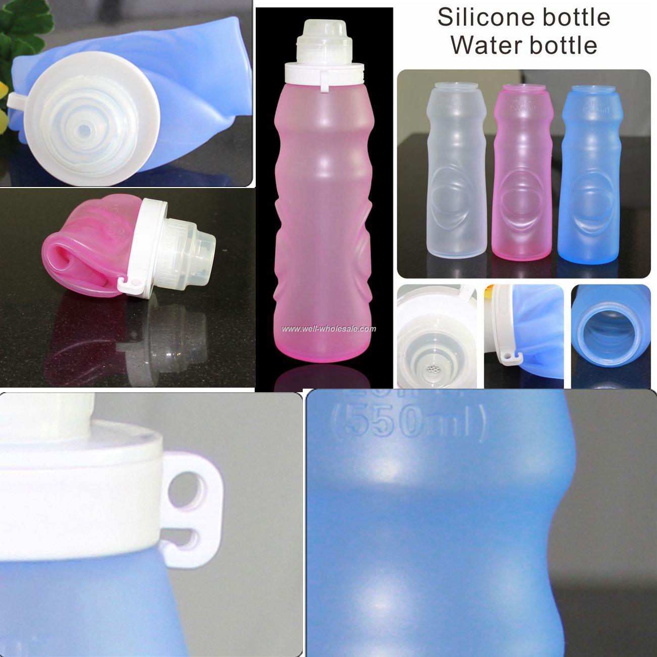 Flexible collapsible Silicon Bottle,foldable shaker bottles