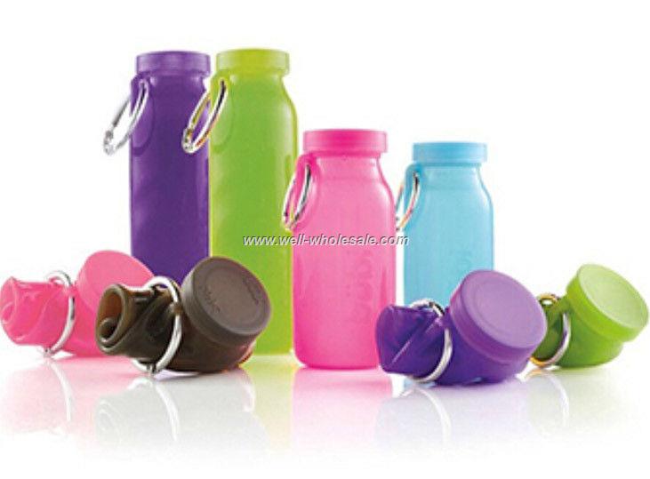 silicone foldable sport water bottle