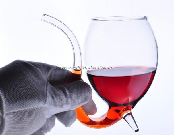 wholesale,long sucking cups red vampire wine glass
