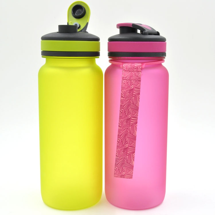 plastic water bottle with lanyard