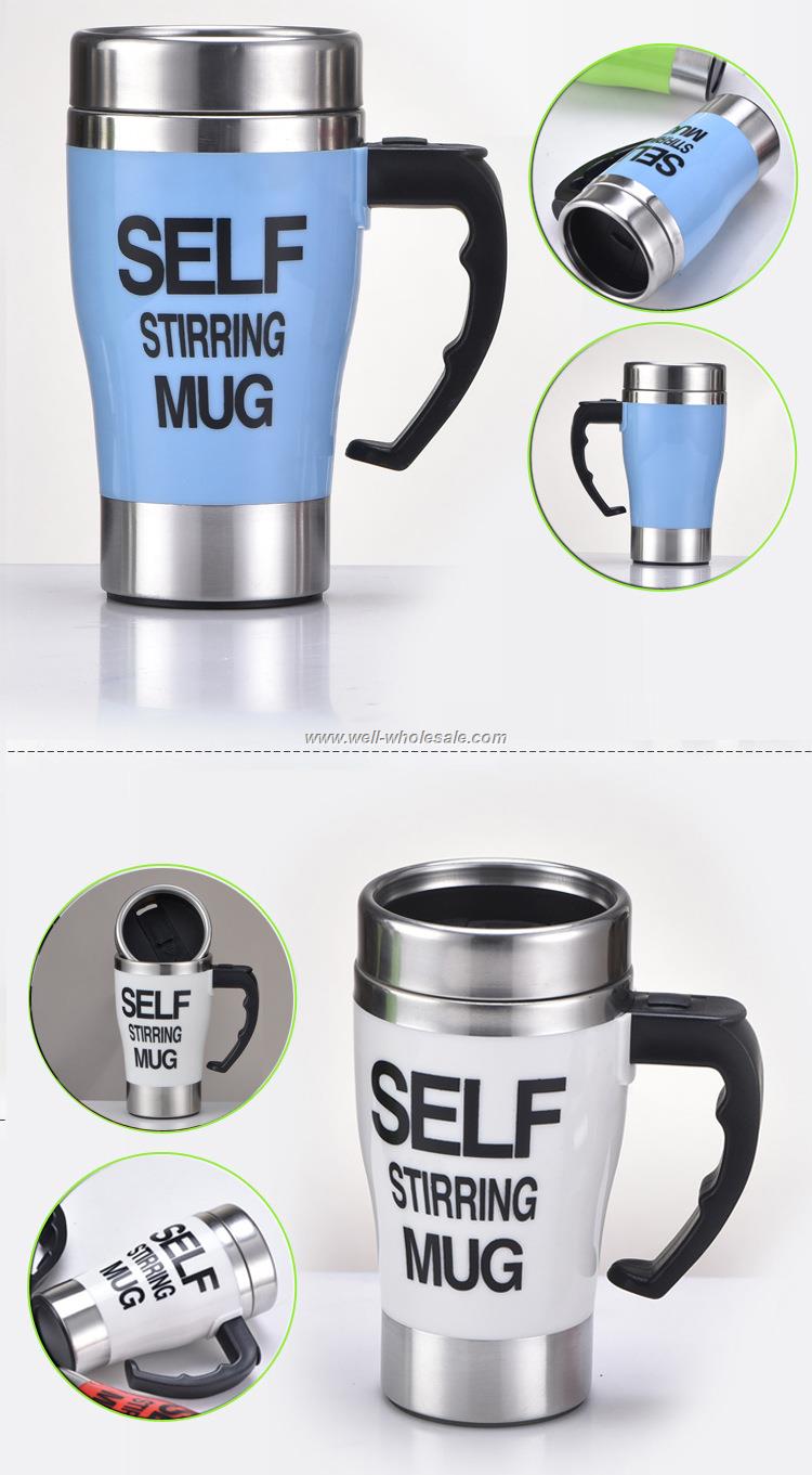 Automatic Electric Stainless Steel Travel Coffee Mug Self Stirring Cup