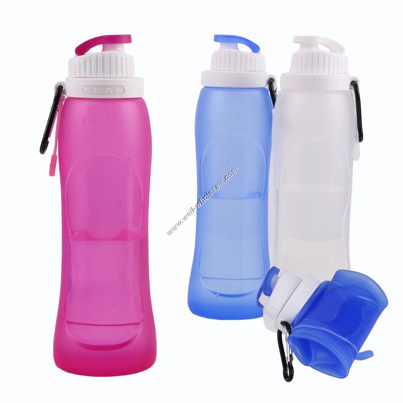 20 OZ foldable collapsible silicone water bottle