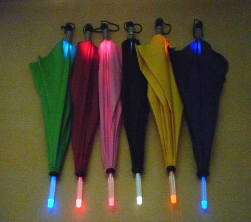 promotional novelty solid color handle led light umbrella