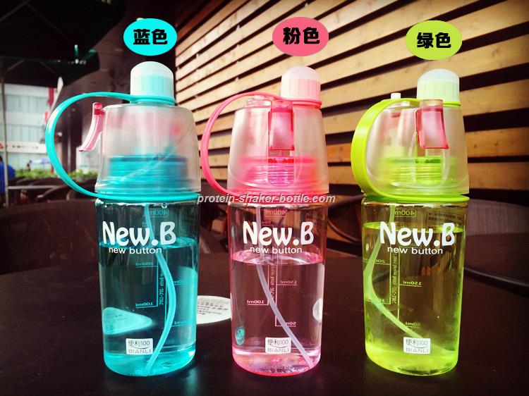 Plastic spray water bottle