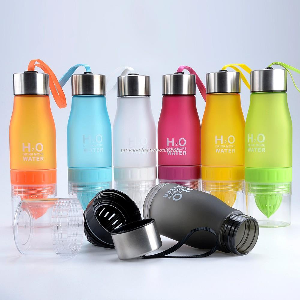 650ml Glass fruit infuser glass sport water bottle lemon bottle