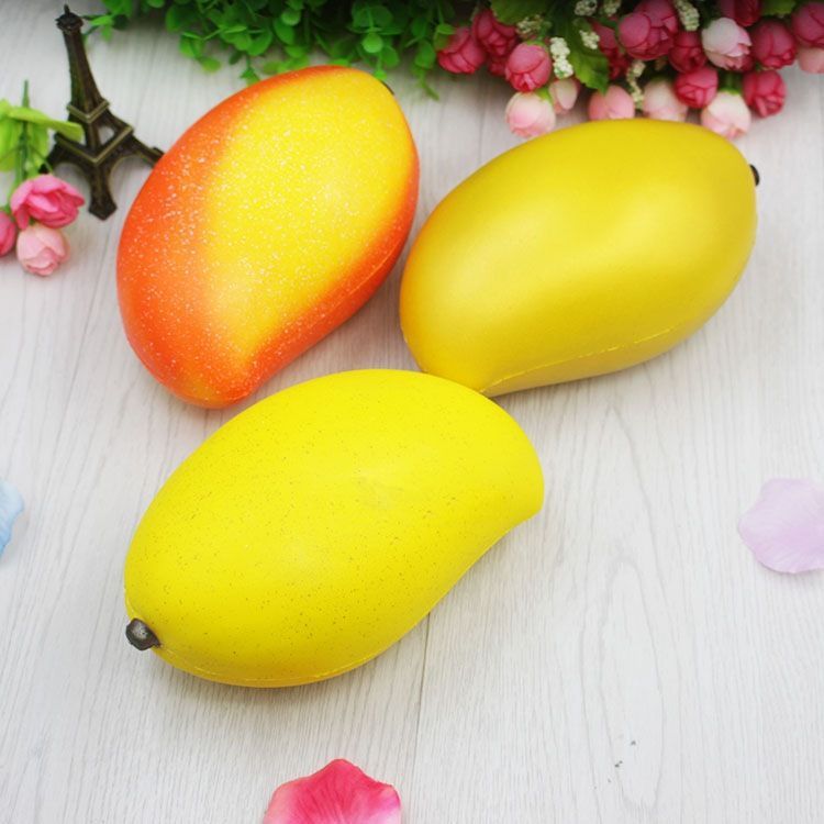 16cm Kawaii Jumbo Mango Squeeze Elasticity Scented Cute Strap Squishy Slow Rising Toy Gift