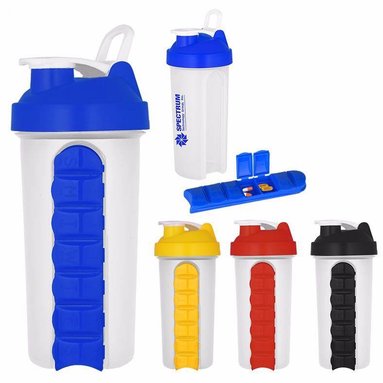 2017 New 700ML Protein Shaker Cup With Pill Box Shaker Bottle