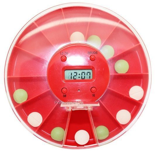 Promotional 14 Compartments Pill Box With LCD Alarm
