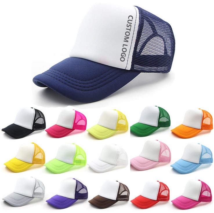 custom logo branded sports mesh trucker cap and hat