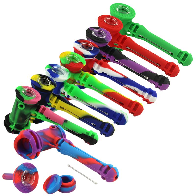 Functional Hand-held Silicone Smoking Pipe
