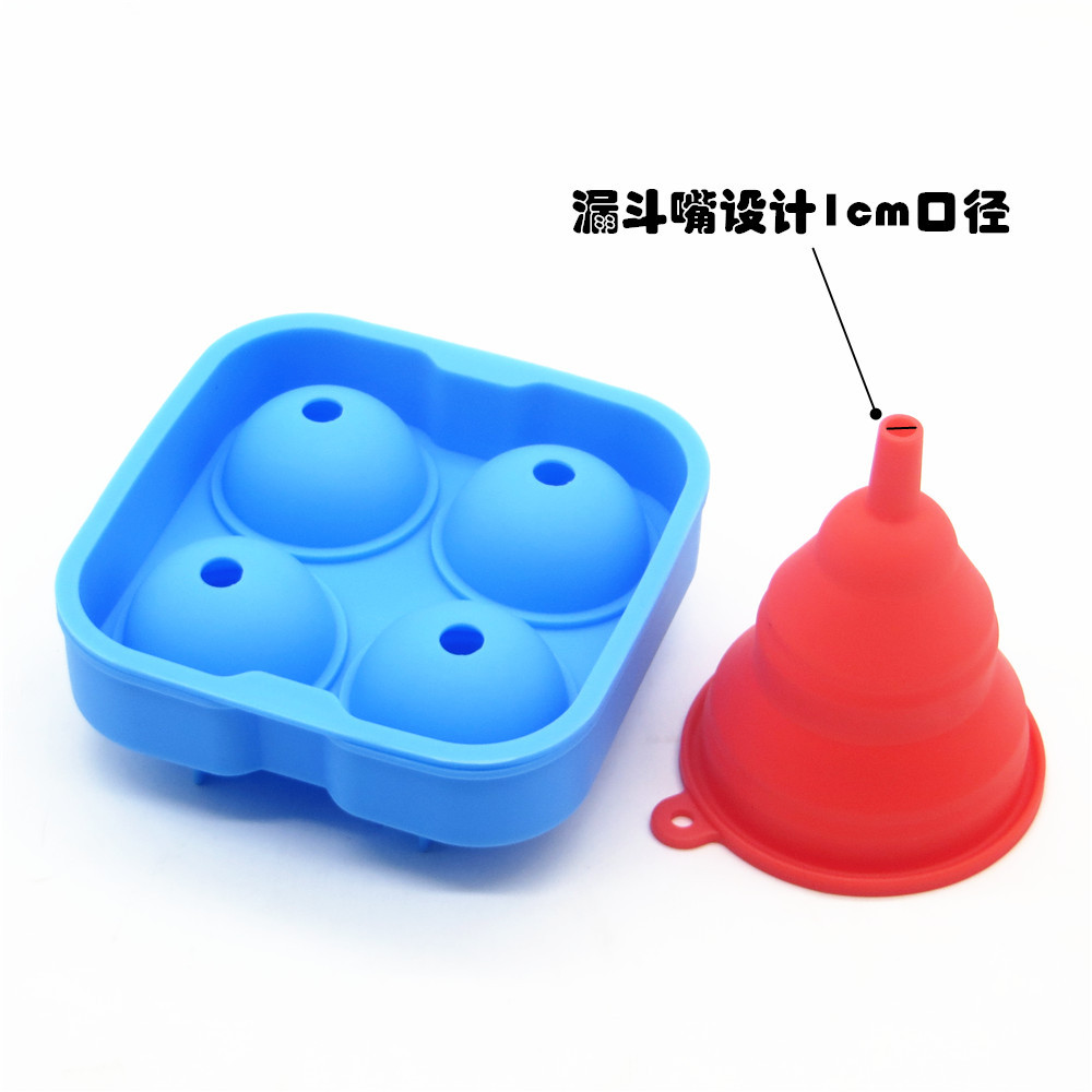 Silicone Square Spheres Ice Mold Set,Foldable Silicone Liquid Funnels