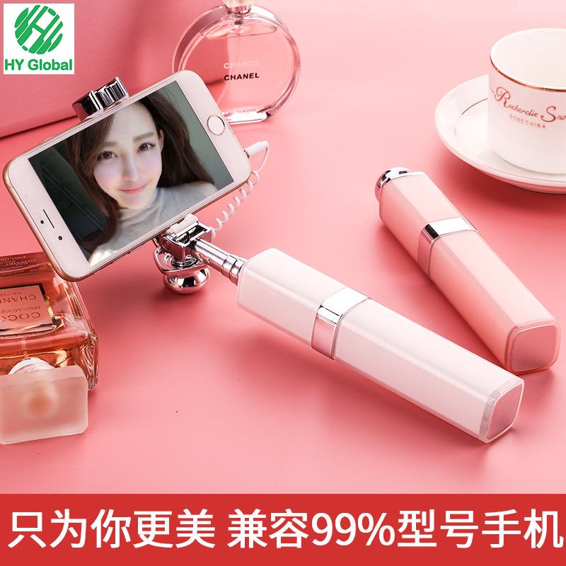 Fashion Lipstick Nude Selfies Stick Women Self Timer Handheld Monopod