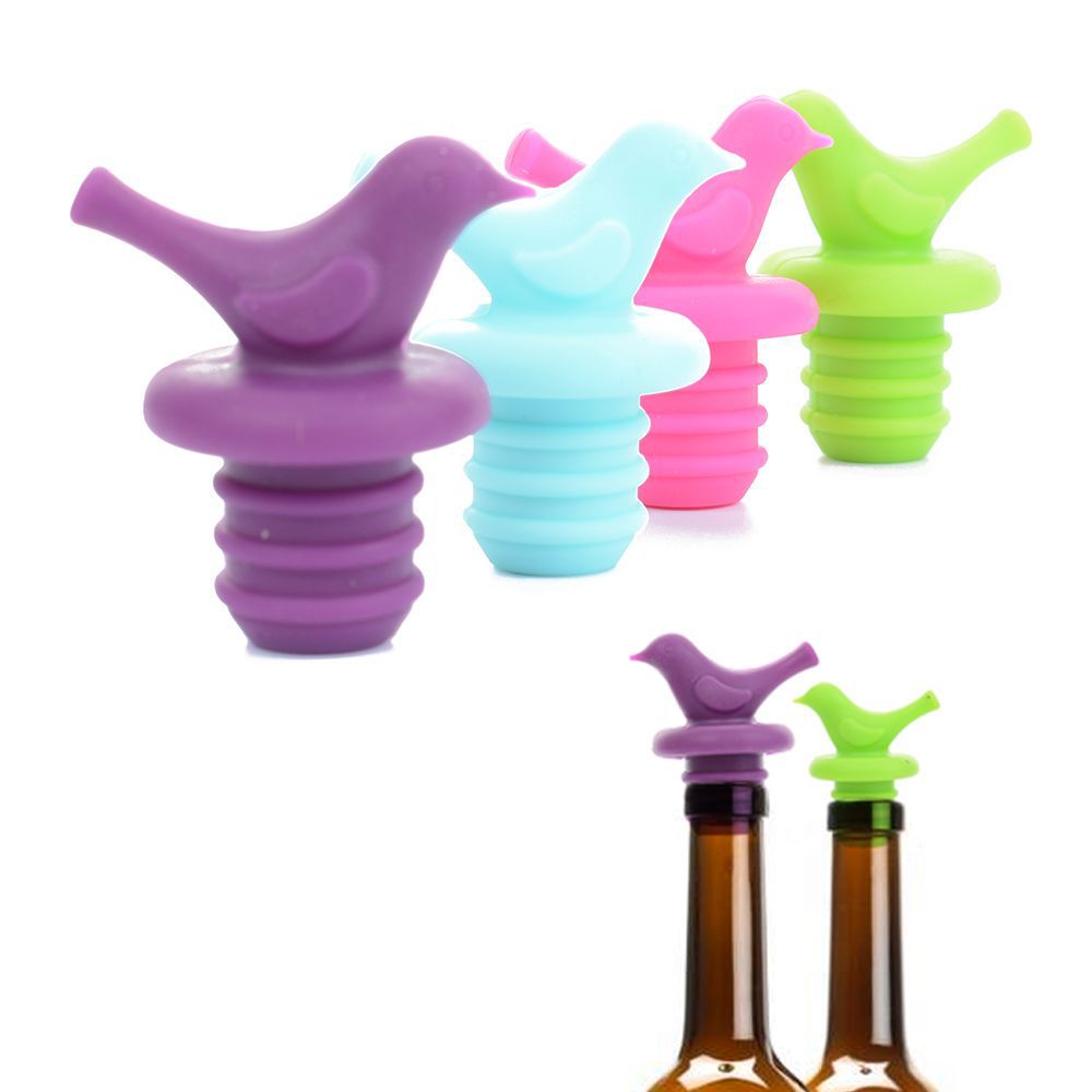 silicone little bird wine bottle stoppers