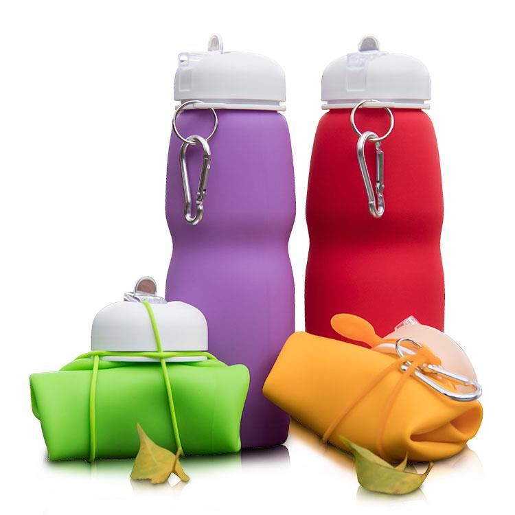 Plastic Silicone Drinking Sport Water Bottle With Sipper Cap Lid