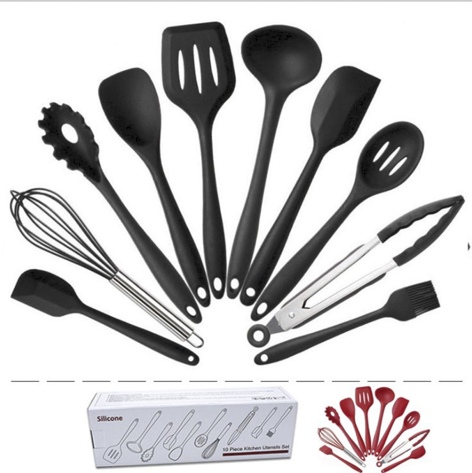 non-stick heat resistant amazon cooking Silicone kitchen utensil set