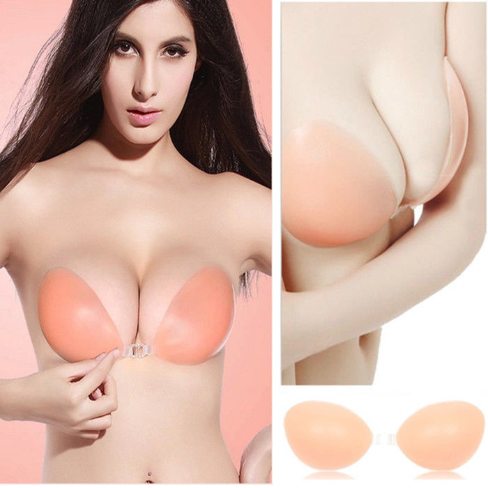 adhesive nude silicone strapless bra