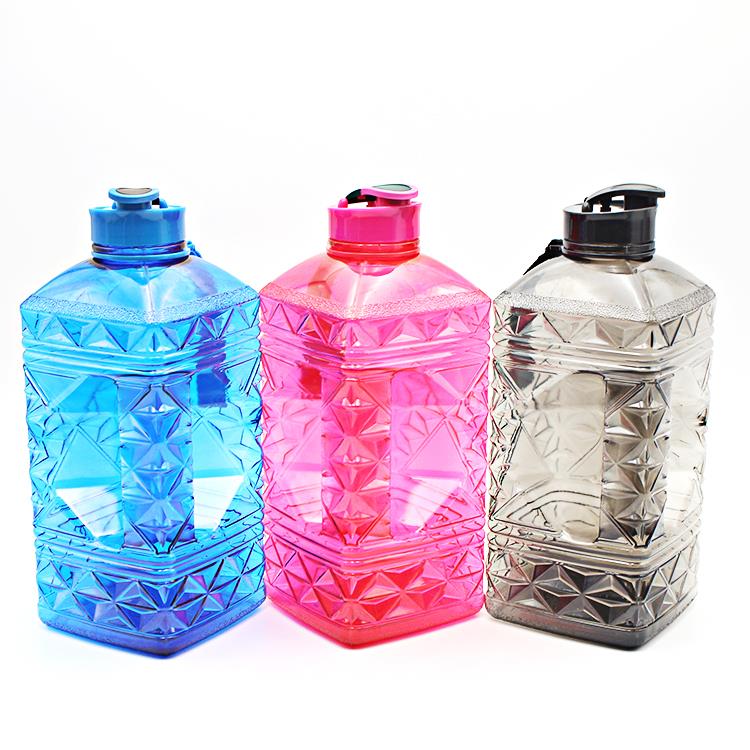 2.2l promotional plastic personalized drinking water bottles jug
