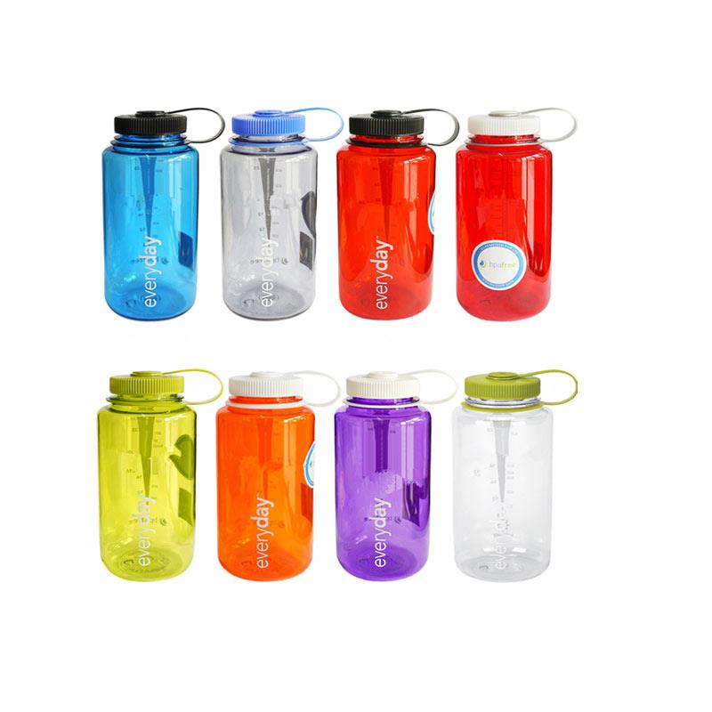 Food Grade Material Customized Color Free Sample Plastic Tritan 1000ml Wide Mouth plastic Water Bottle