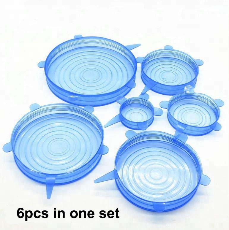 6pcs pack Flexible sealed silicone stretch lid,Silicone Lids for Bowls Cups Food Cover