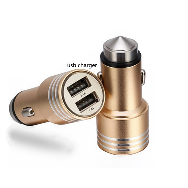 Wholesale colorful metal portable mobile phone usb car charger