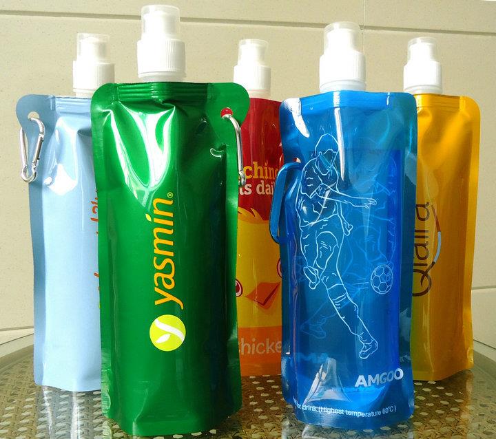 Reusable and folding sport drinking bottle/foldable water bag