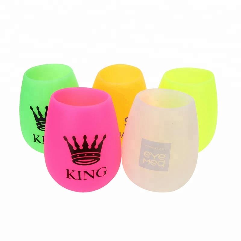 Promotional Customized Colorful Silicone Wine Cup Unbreakable Drinking Cup for Party