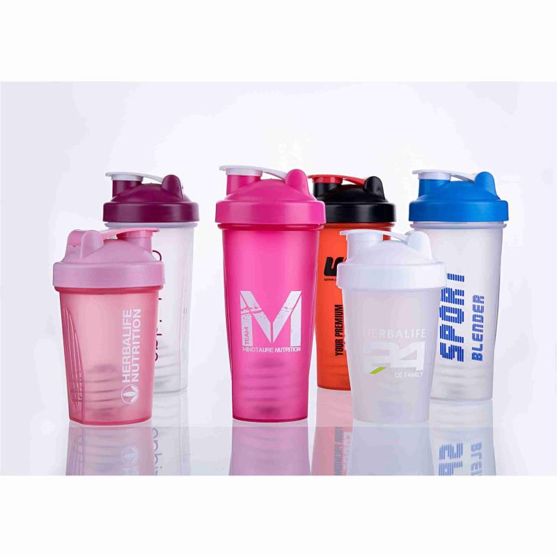 plastic protein powder shakers water bottle , 400ML 600ML plastic shaker sports bottle for wholesales