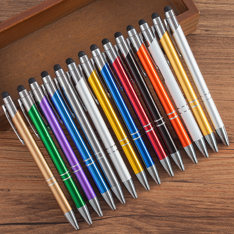 Promotion high quality colorful plastic luxury metal pen stylus twist ballpoint pen with custom logo