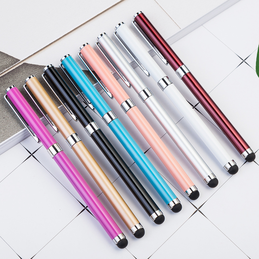 New design customized logo glitter crystal diamond touch ball pen with replacement rubber tip stylus