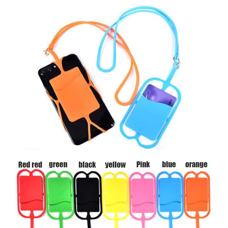 Factory wholesale cell phone case mobile phone card holder with neck strap