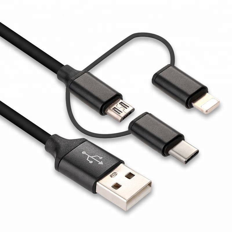 3 in 1 USB Cable Nylon Braided,All In One Charging Cord,Multi Function Mobile USB Cable