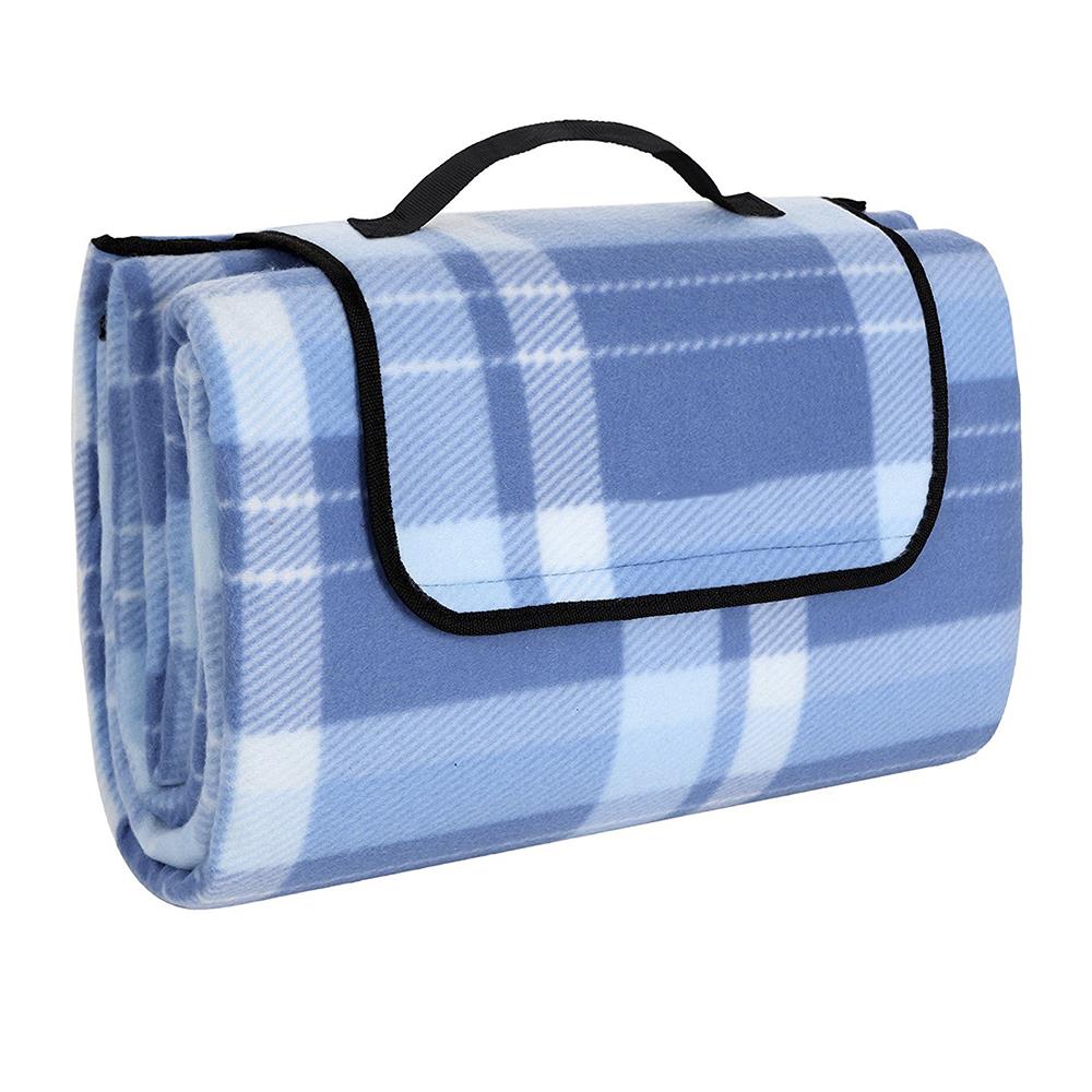 polyester fleece picnic blanket with a water proof PE backing