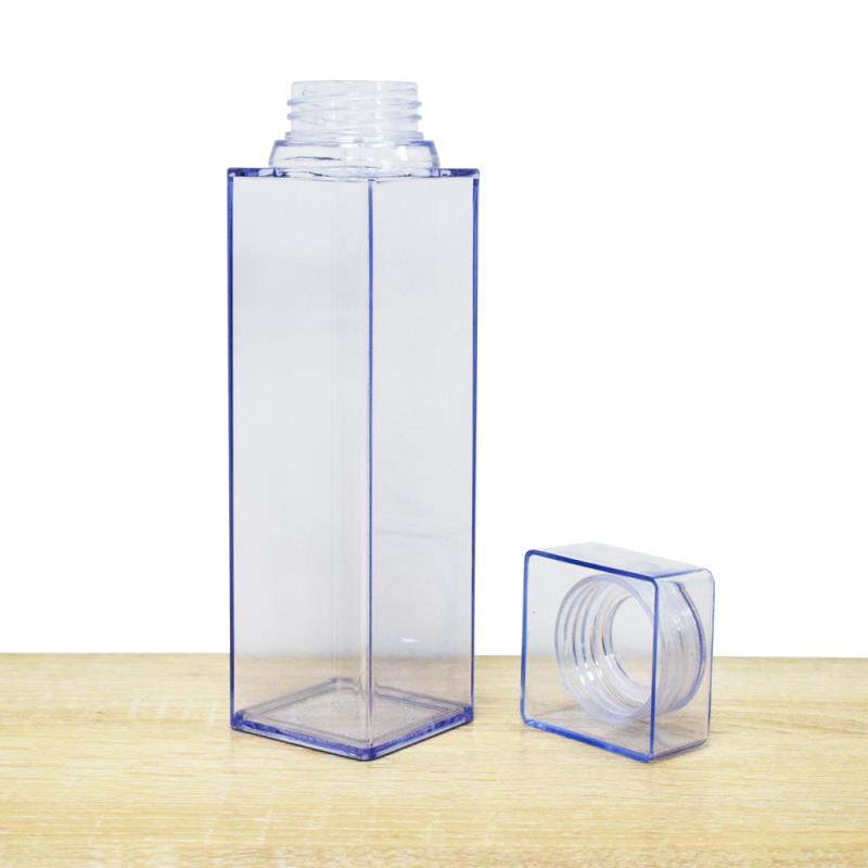 plastic 600ml food cup,transparent square water bottle