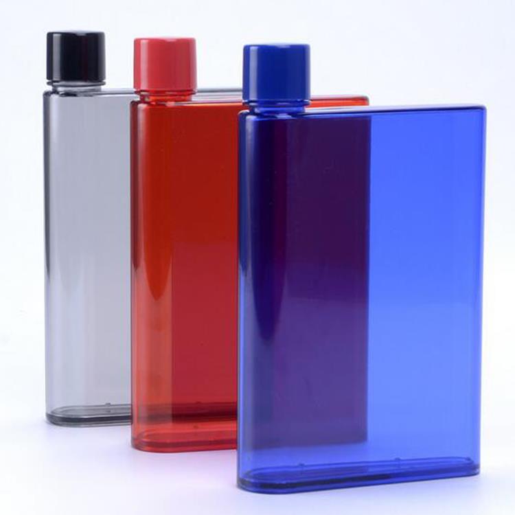 Promotion Gift BPA FREE A4, A 5 & A6 square flat plastic notebook drink water bottle