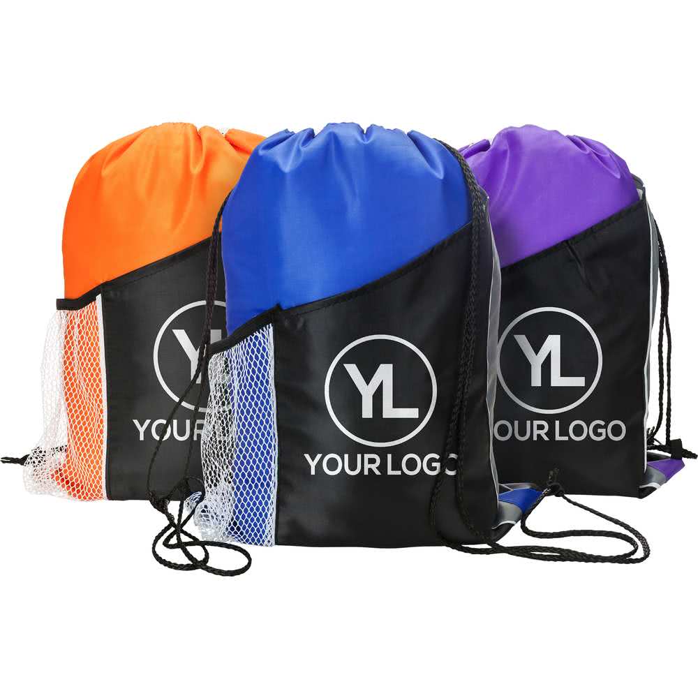 Nylon sport Gym Mesh Rucksack strip Drawstring Bags Backpack