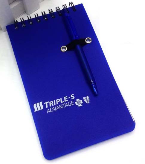 spiral PP notebook with ball pen