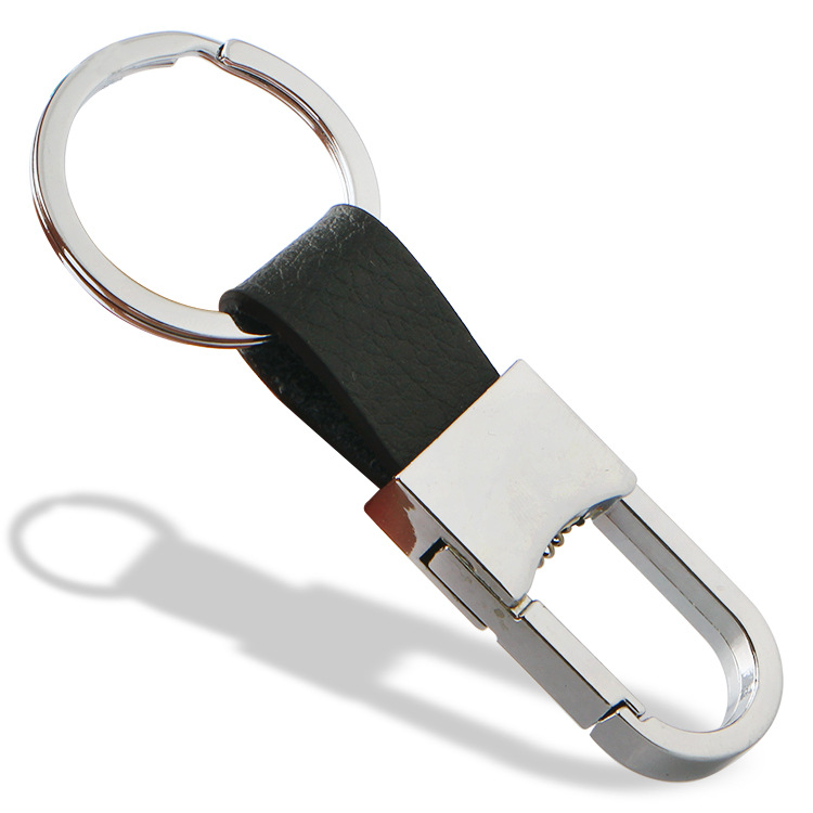 Custom car metal leather keychain