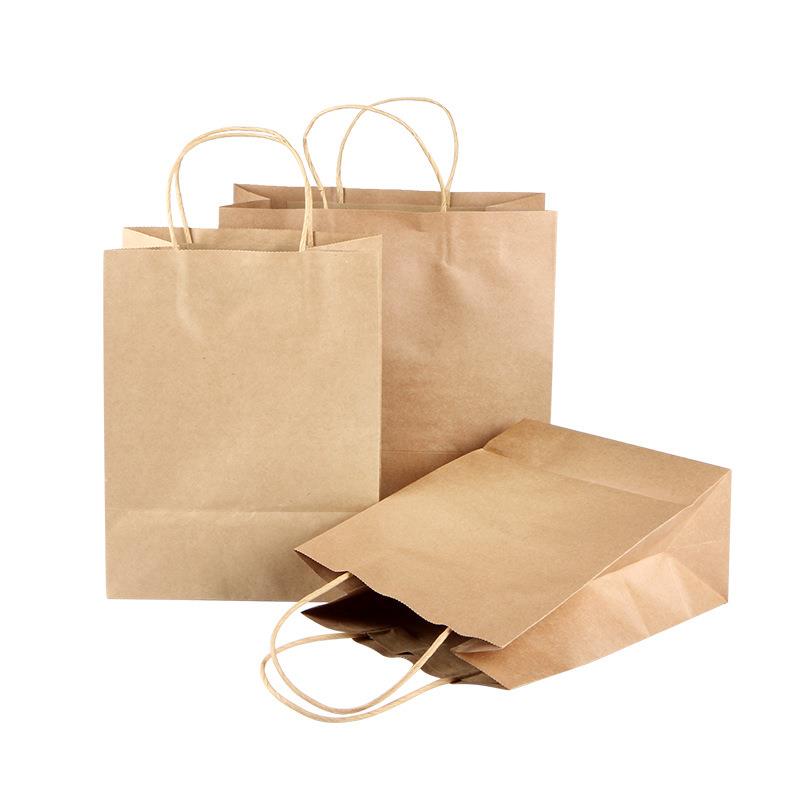 reusable custom shopping printed tote brown kraft paper luxury paper gift bag