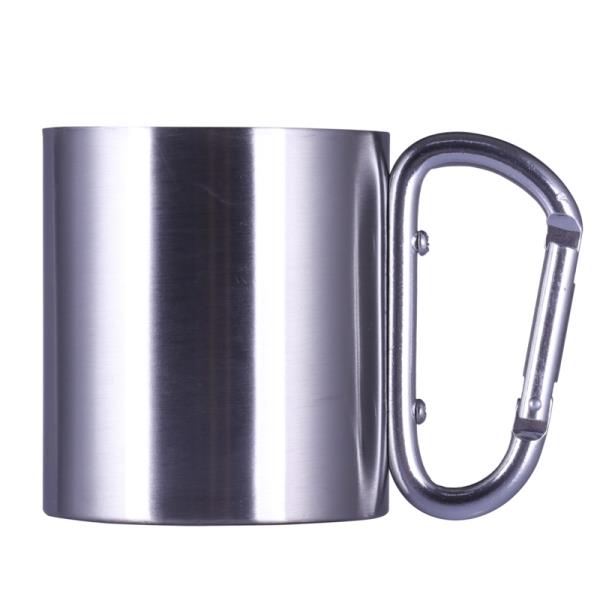 Promo custom Stainless Steel Mug with Carabiner Hook