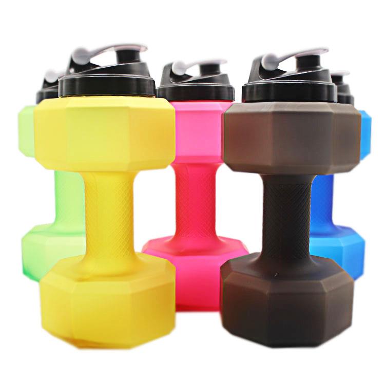 2.2l petg water bottle with side handle Large Capacity Water Bottles Sports Outdoor Gym Fitness Space Cup2.2l Creative Dumbbell Gym Drinking Water Bottle